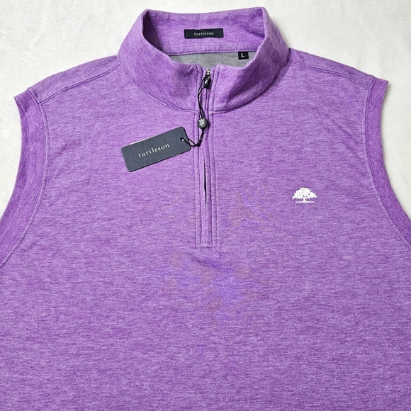 New Turtleson Wallace quarter 1/4 zip golf vest heather purple grape size Large - Picture 1 of 9